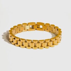 18k Gold Non-Tarnish Watchband Bracelet NEW